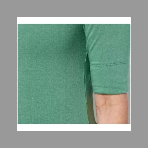 Cuddl Duds Cotton Core Set of 2 Elbow-Sleeve Tops Small Turquoise/Green A470038 - Picture 4 of 7